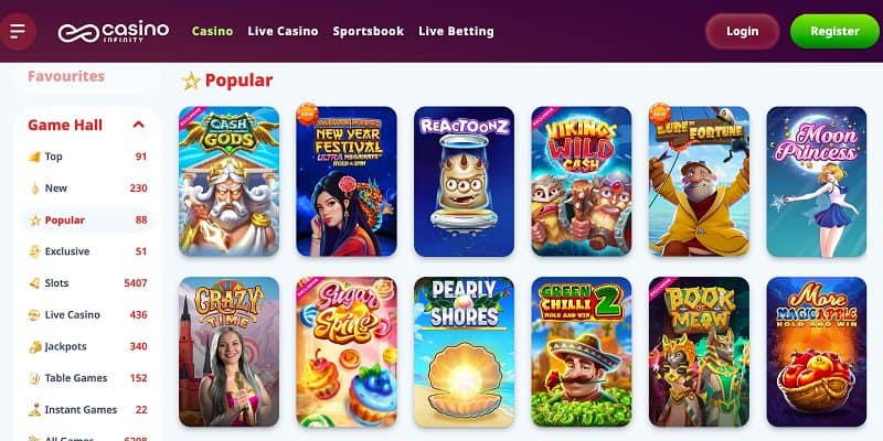 Casino Infinity CA-safe online casinos