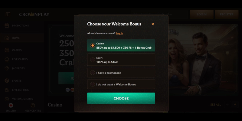 Crownplay Casino CA Signup