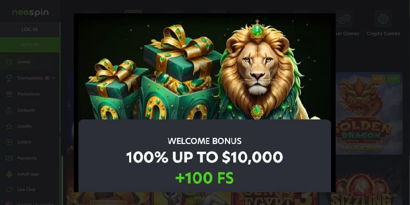 Neospin Casino CA Bonus 100FS