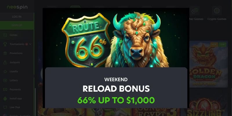 Neospin Casino CA Bonus 66percent