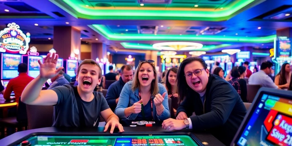 Players having fun at BetMGM Ontario casino in 2025.